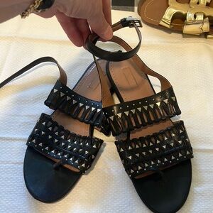 Alaia Black Edgy Studded Sandals